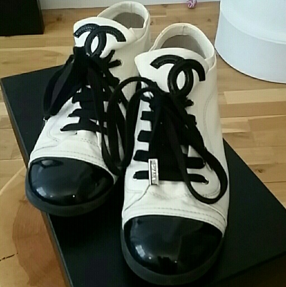 CHANEL Lace Up Sneakers - Picture 1 of 4